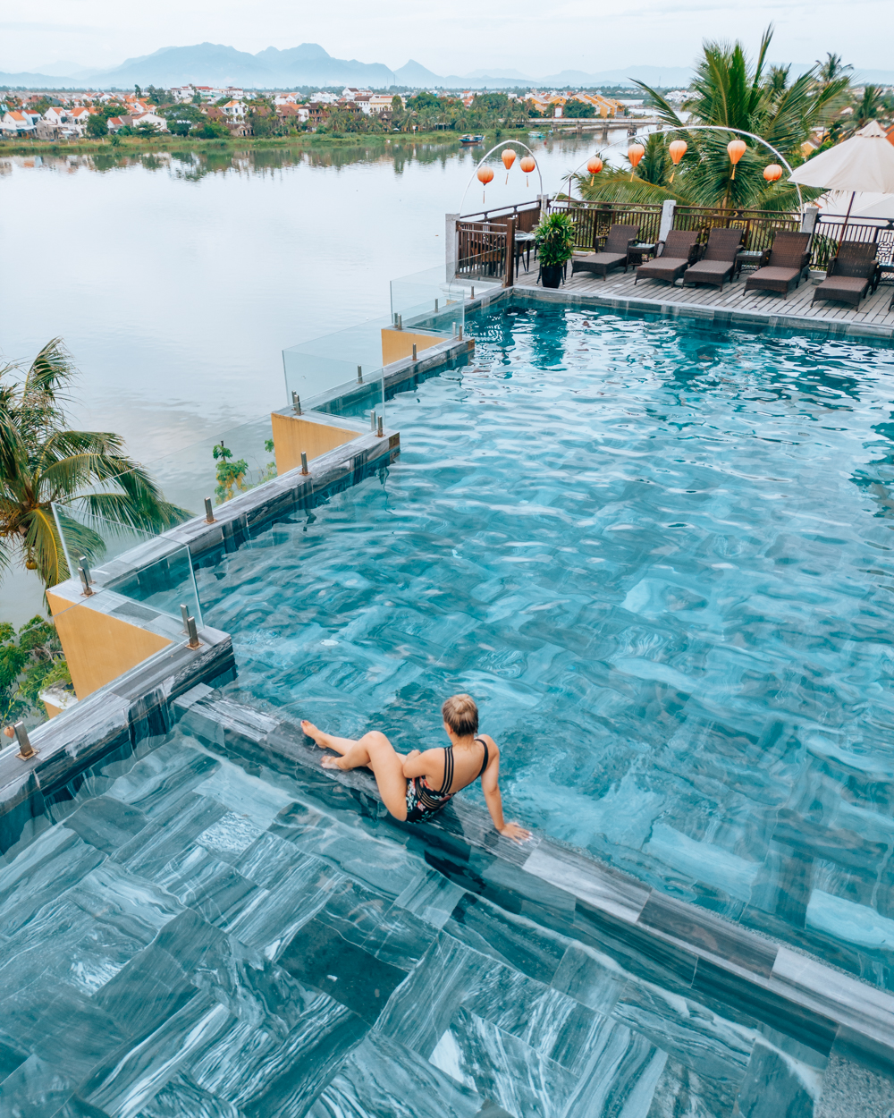 rooftop pool at hotel in Hoi An, Vietnam