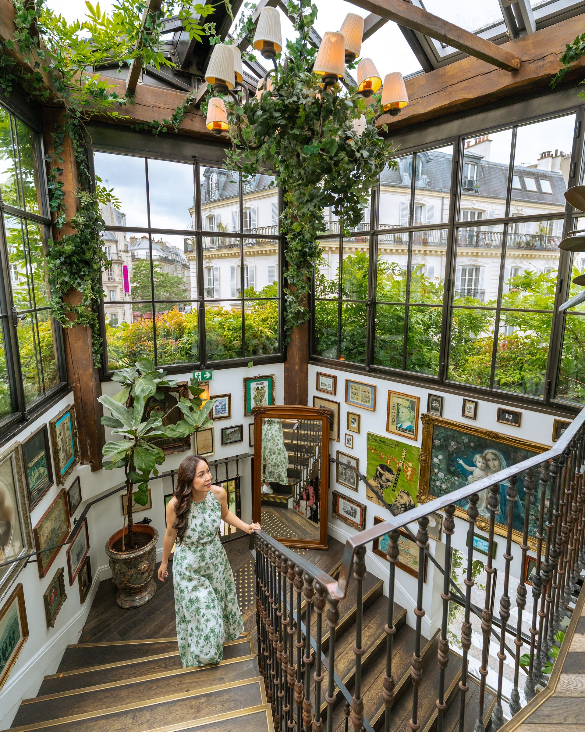 Greenhouse staircase in Paris, France