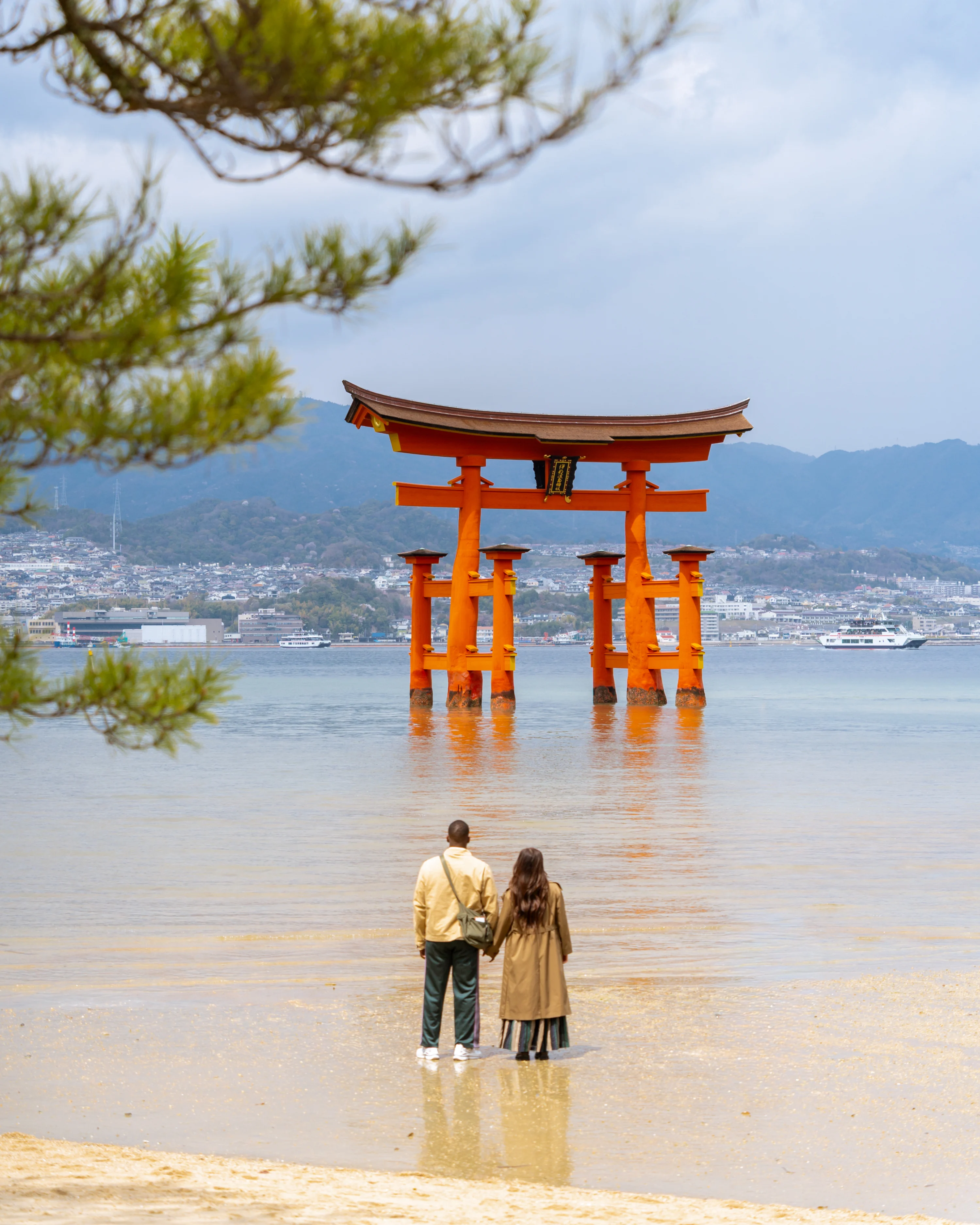 The Grand Torii Gate of Itsukushima Shrine on Miyajima Island in Japan