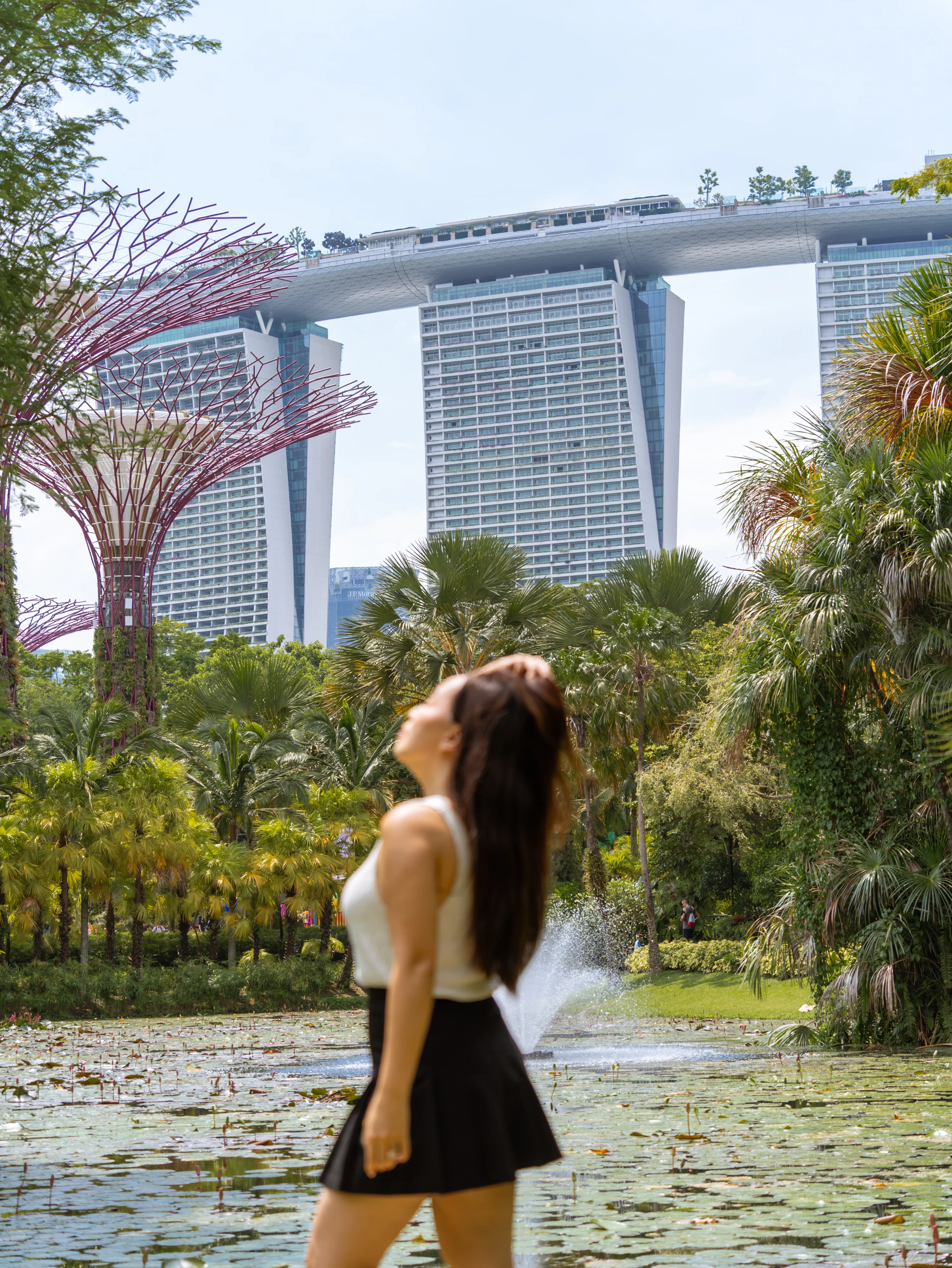 Lotus pond in Gardens by the Bay in Singapore