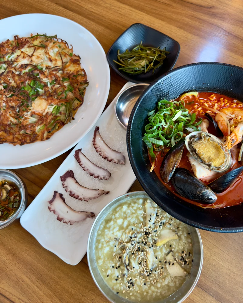 Seafood lunch on Jeju Island, South Korea