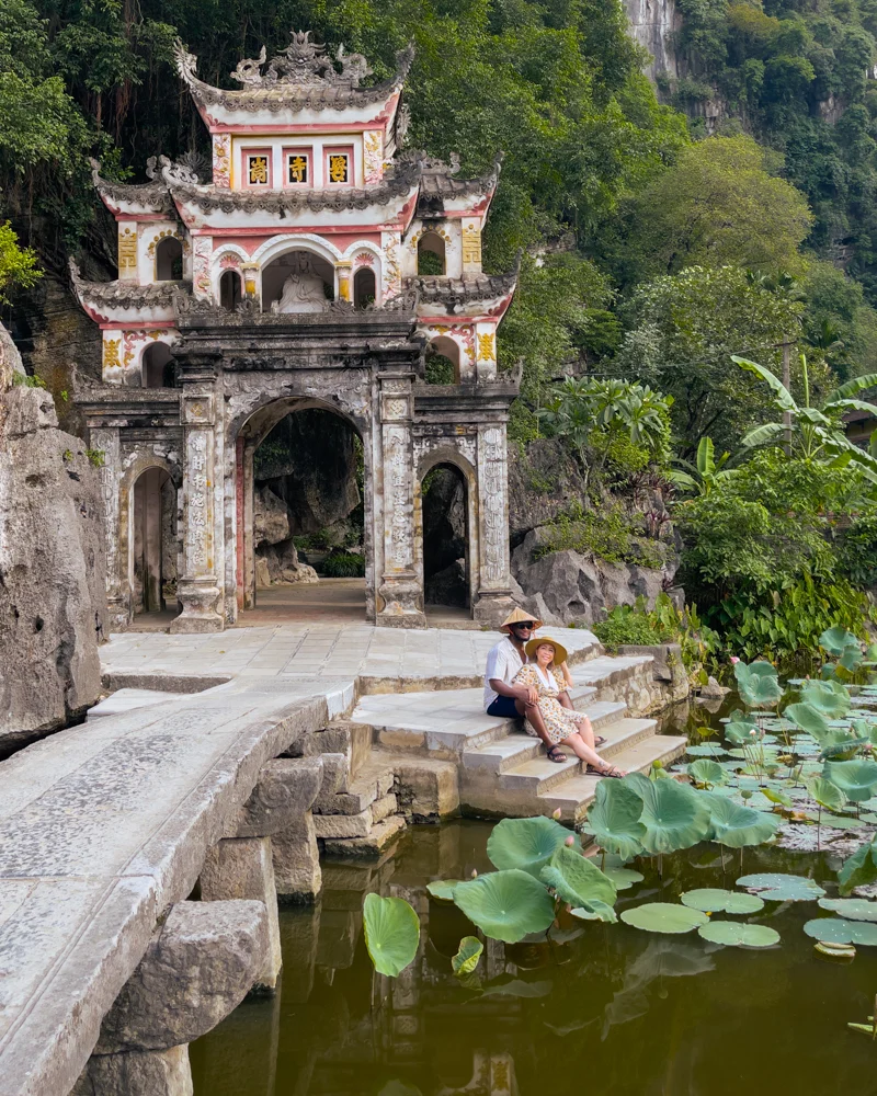 Couple at Bich Dong Pagoda in Ninh Binh, Vietnam