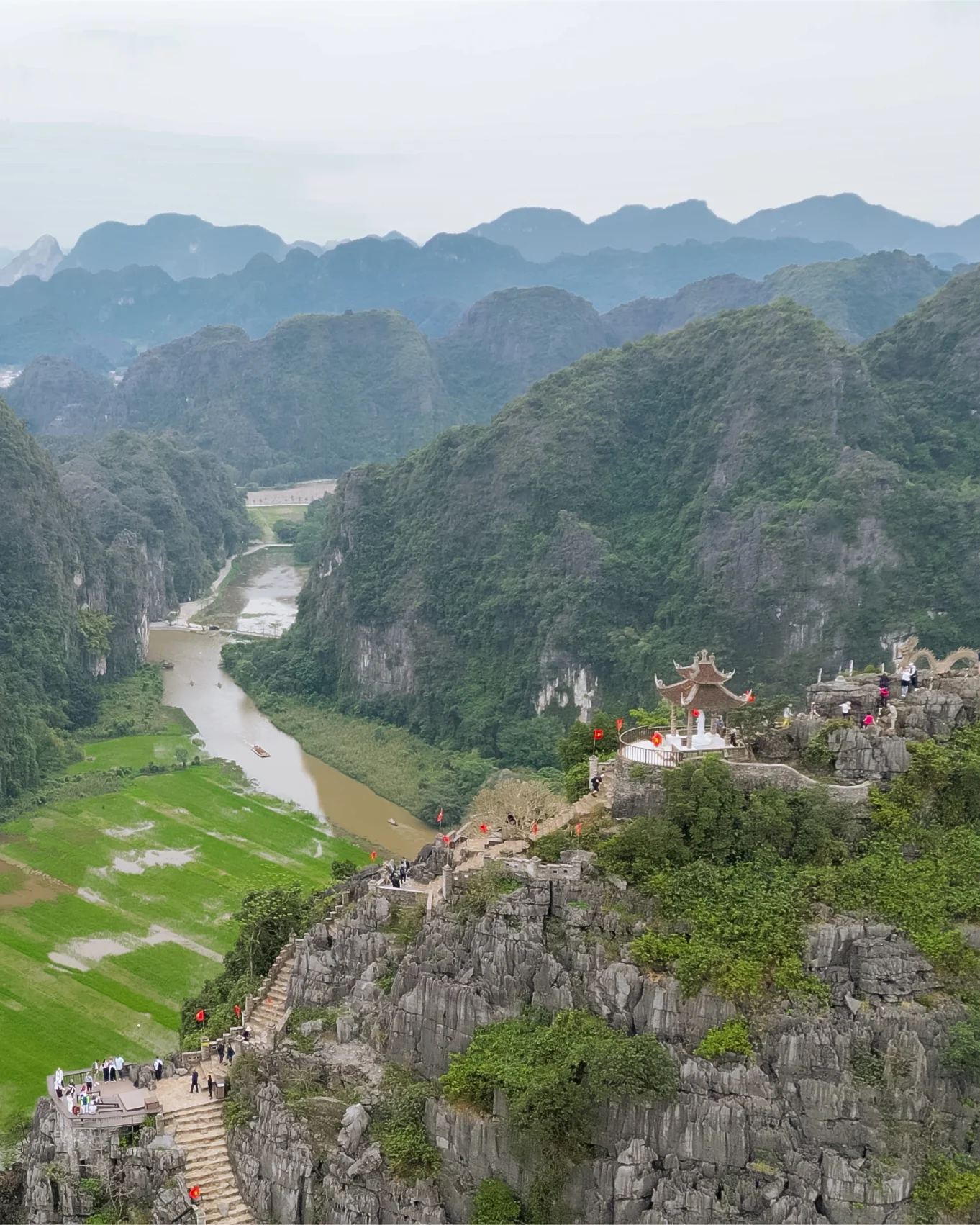 Aerial shot of Mua Cave in Ninh Binh, Vietnam.