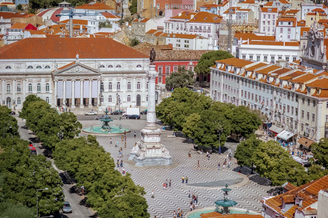 King Pedro IV Square in Lisbon, Portugal