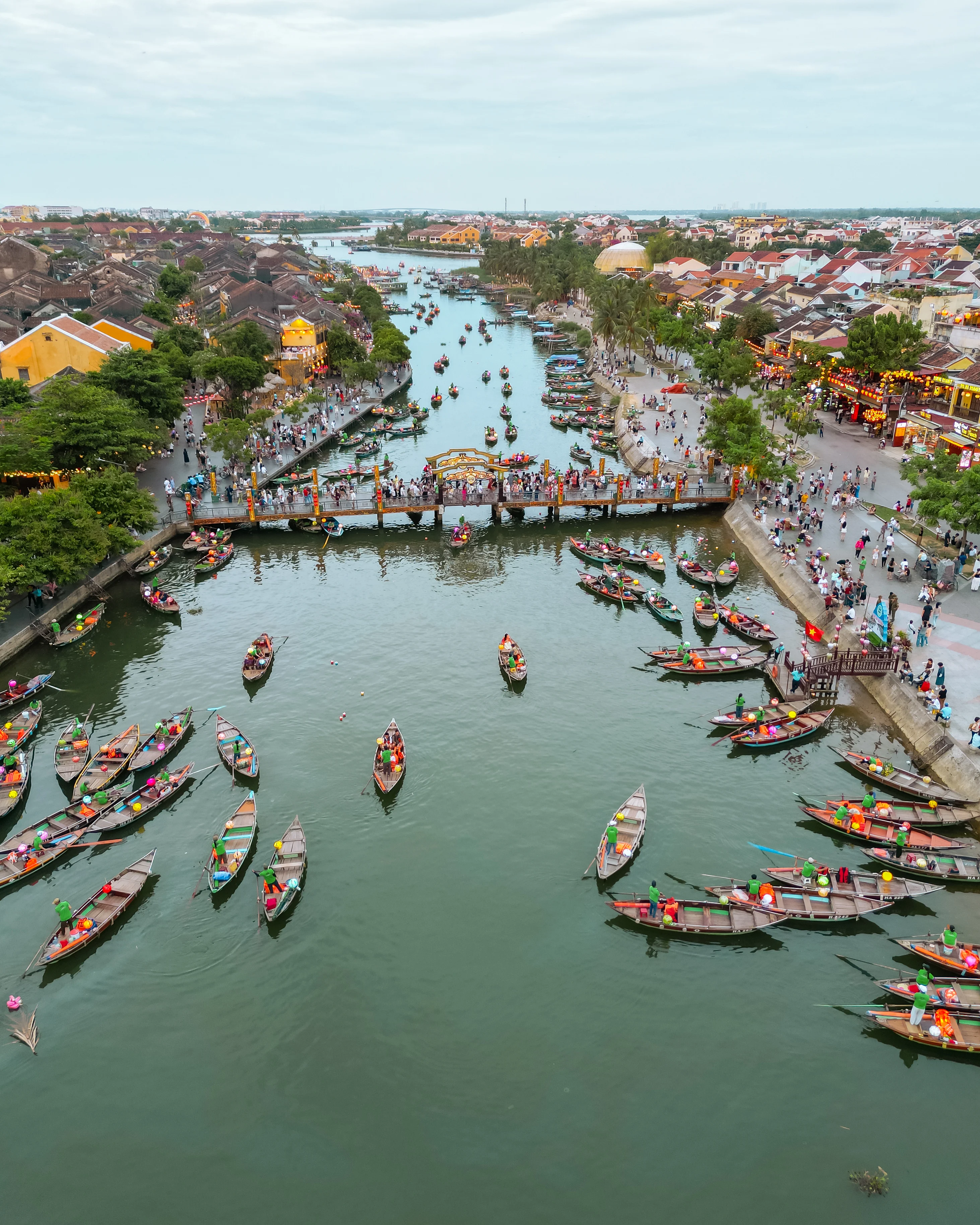 Aerial shot of Hoi An Ancient Town in Vietnam