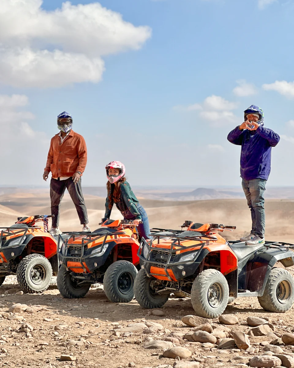 ATVing at Alkamar desert camp in Marrakech, Morocco