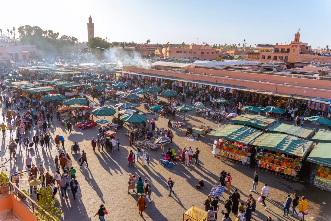Market square in Marrakech, Morocco