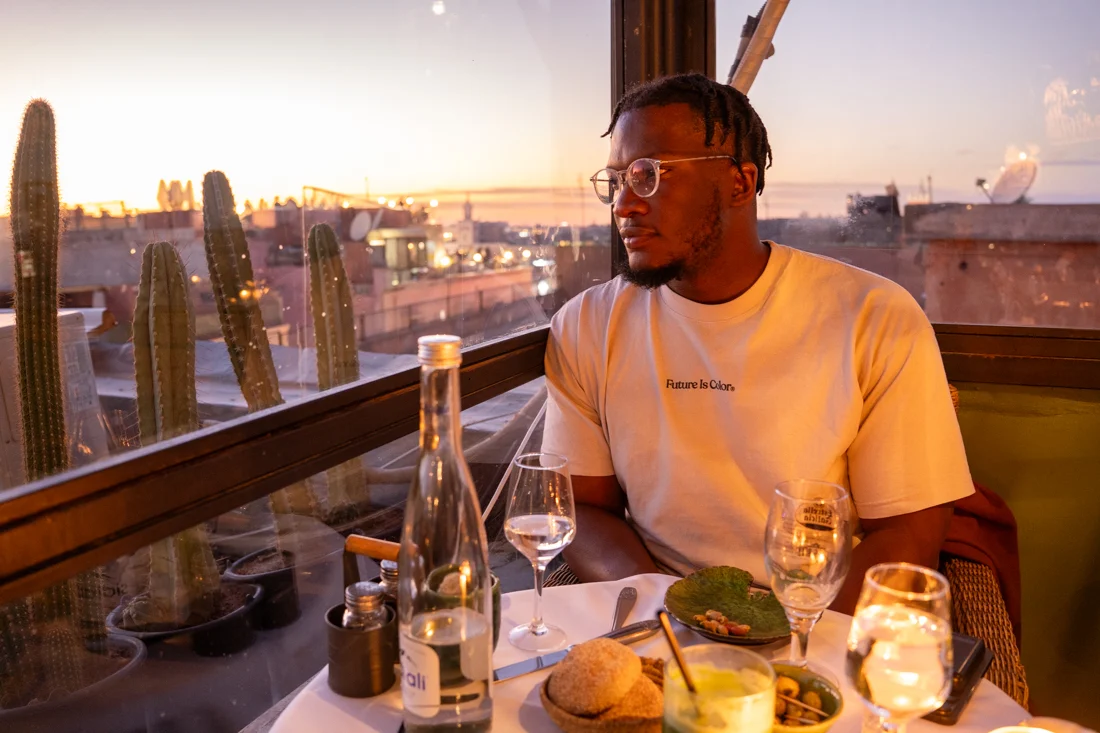 rooftop dining in Marrakech, Morocco