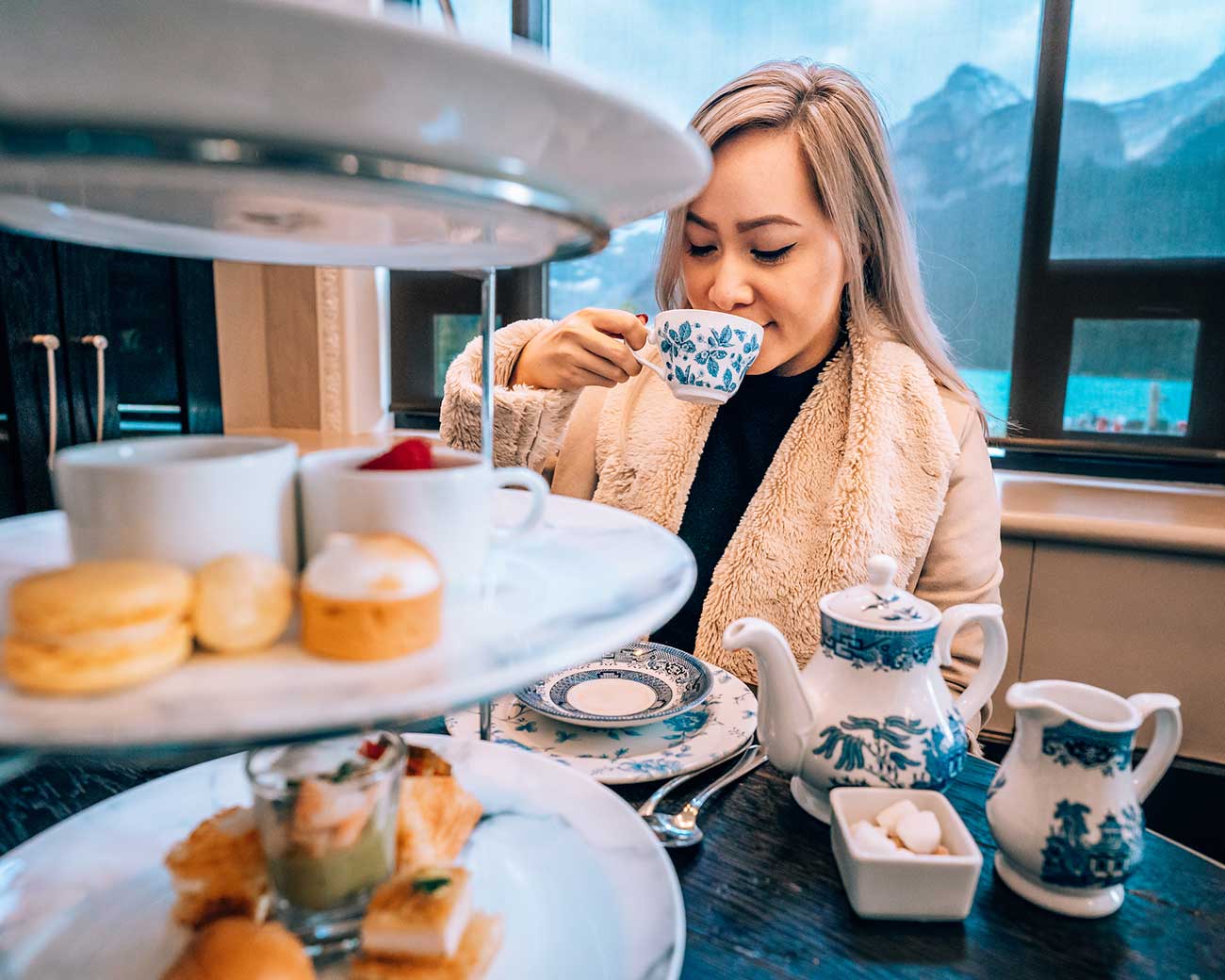 Afternoon tea at Fairmont Chateau Lake Louise